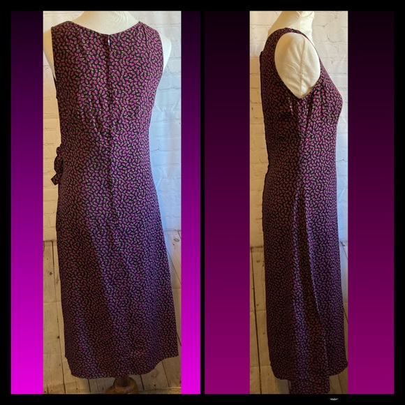🍒vintage 8 Carole Little 90s Raspberry maxi dress - Picture 7 of 16